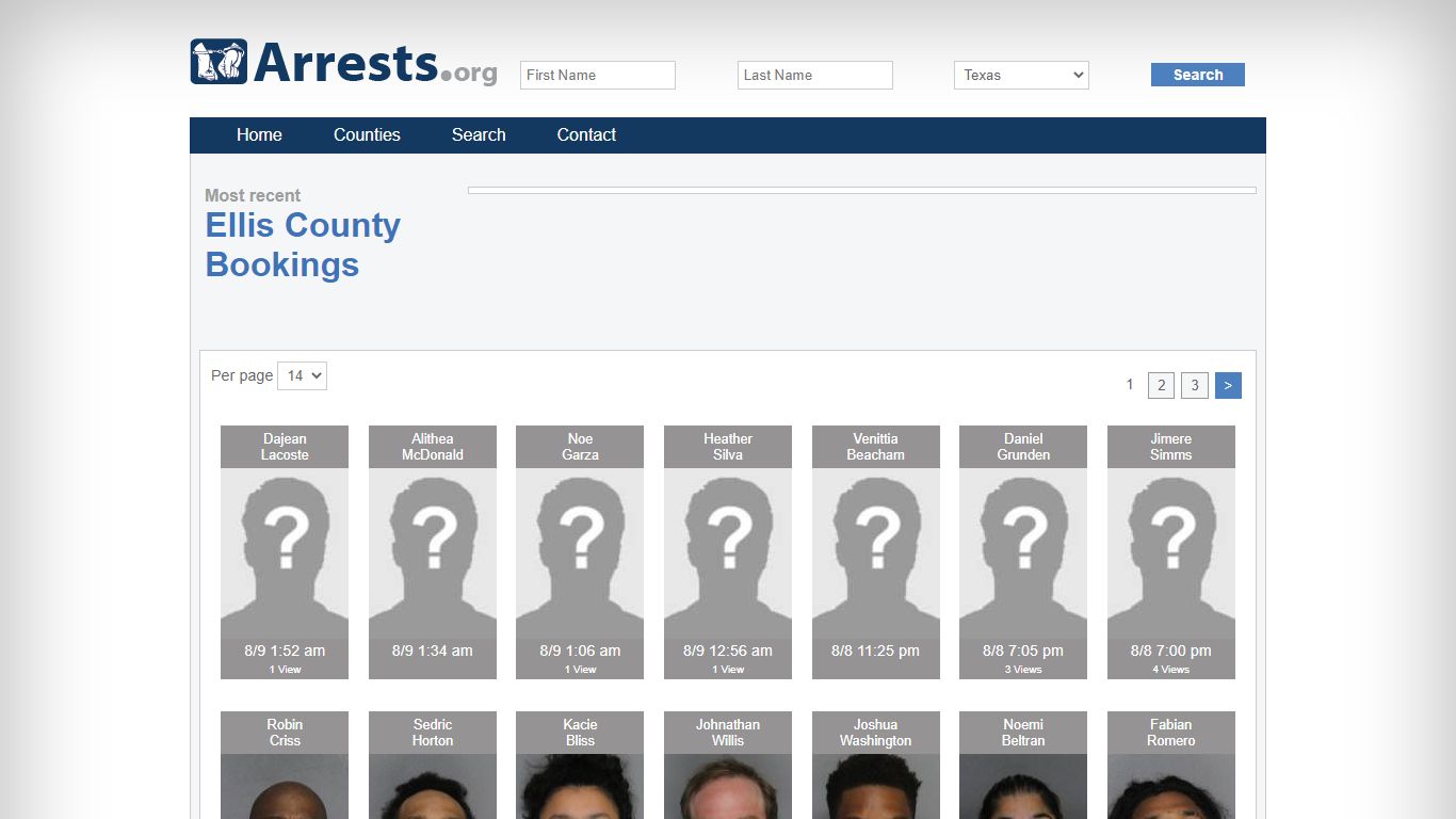 Ellis County Arrests and Inmate Search